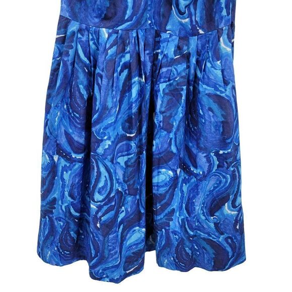 Michael Michael Kors Dress Starry Night Print Twist Racerback Fit & Flare Blue 8 - Picture 9 of 15